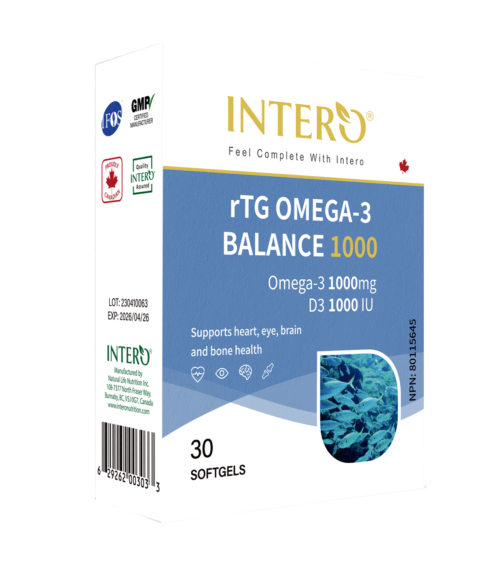 An image of a product called "rTG Omega-3 Balance 1000"